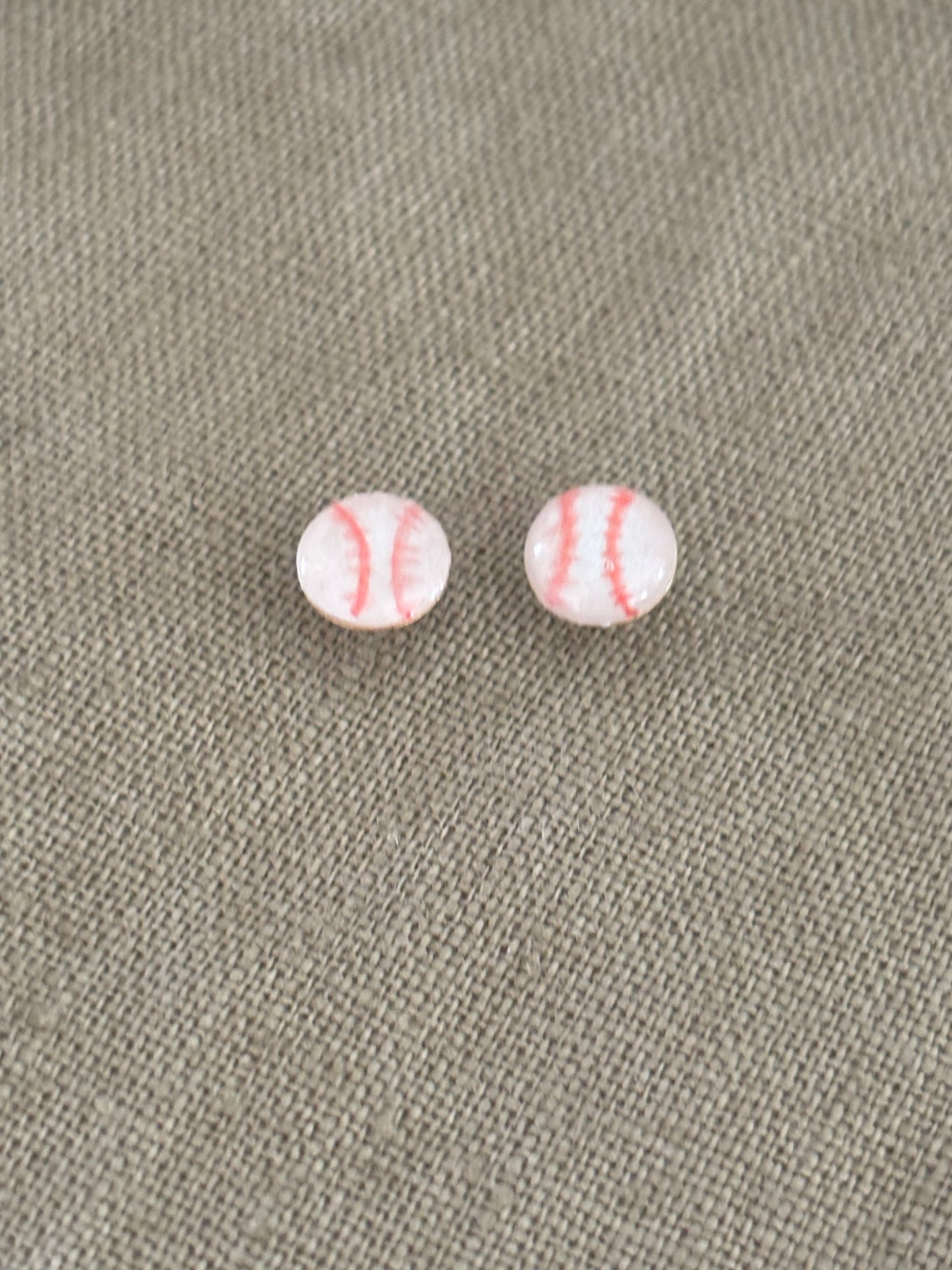 Handmade Baseball or Softball Stud Earrings