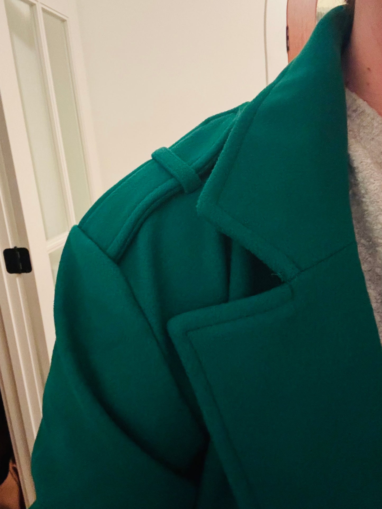 Green Belted Felt Coat