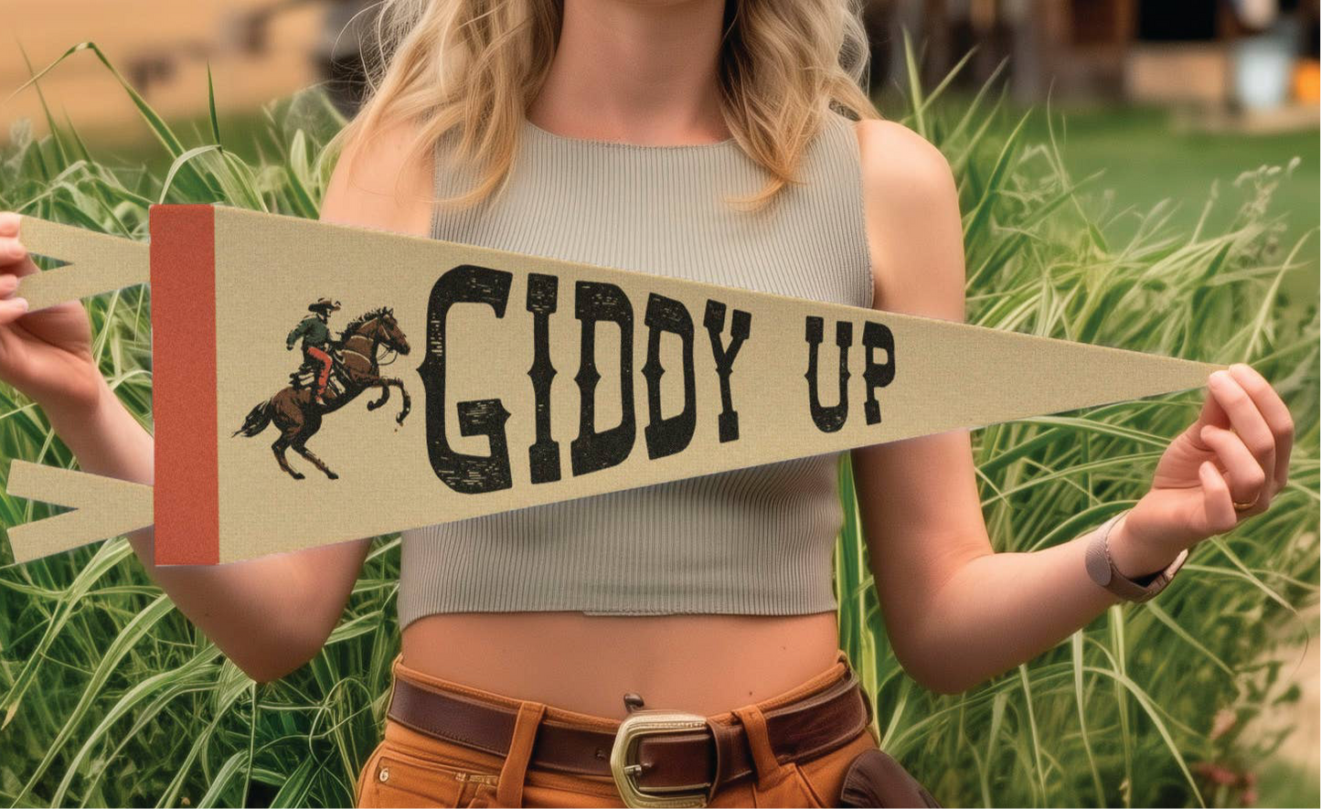 Giddy Up Felt Pennant