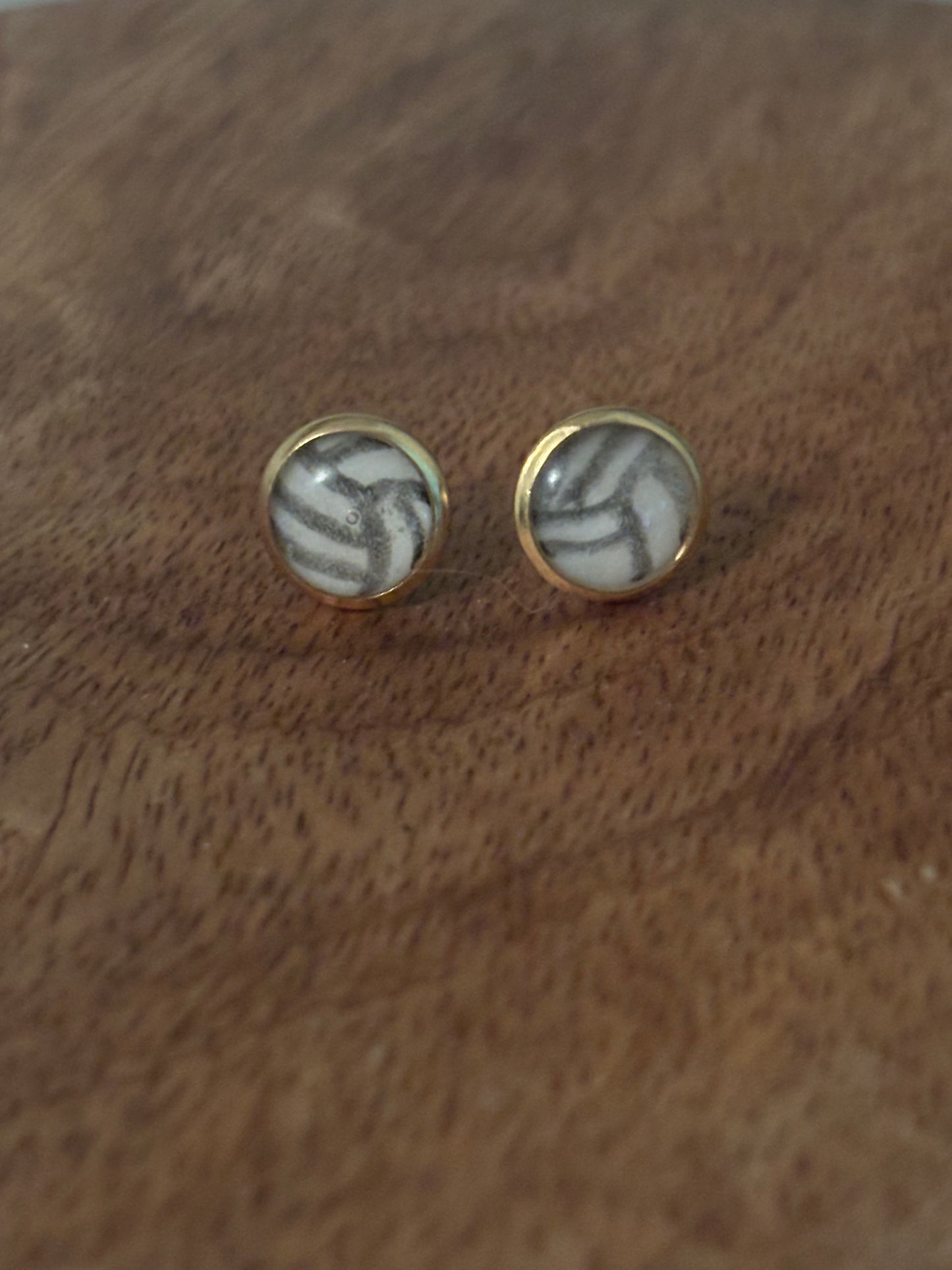 Handmade Volleyball Stud Earrings