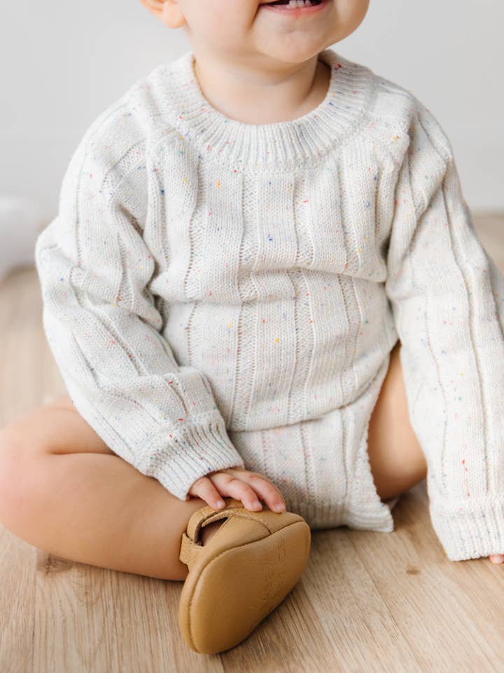 Oatmeal Sweater Baby Romper