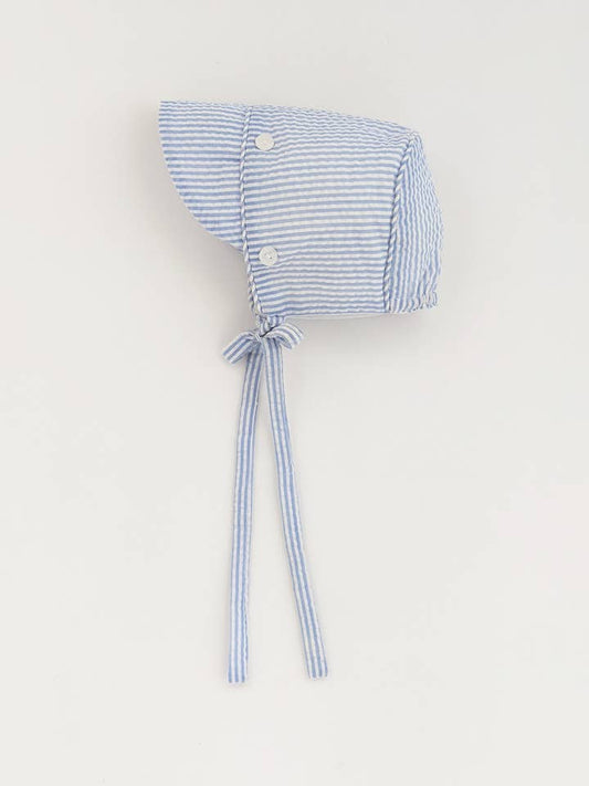 Blue Stripe Seersucker Sun Hat - 25+ UPF