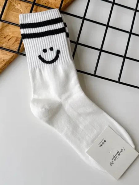 Smiley Face Crew Socks