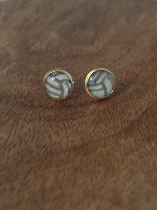Handmade Volleyball Stud Earrings