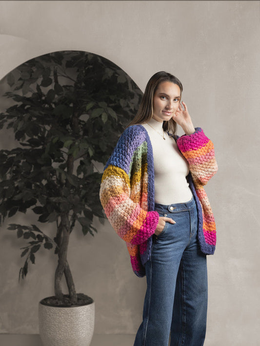 Rainbow Knitted Cardigan Kimono