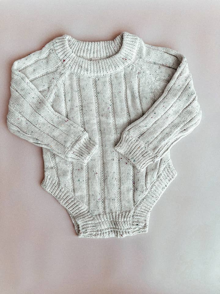 Oatmeal Sweater Baby Romper