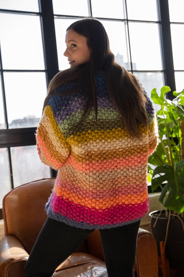 Rainbow Knitted Cardigan Kimono