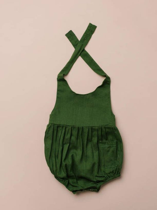 Green Pocket Baby Romper