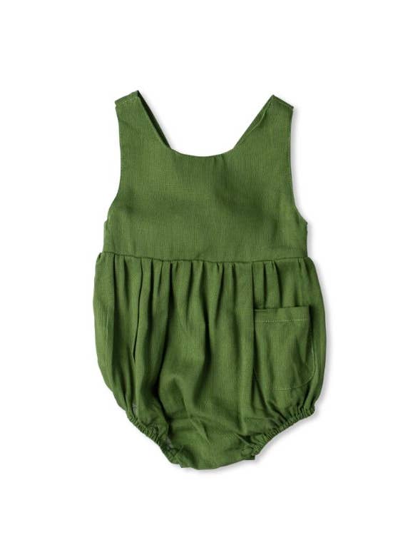 Green Pocket Baby Romper